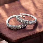 Aurora Crystal Hoop Earrings (Silver) – Timeless Sparkle Elegance